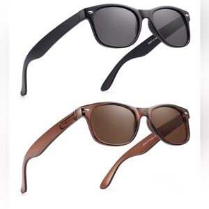 Stylish Black and Brown Sunglasses 2 pack